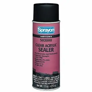 Sprayon Crystal Clear Acrylic Sealants, 16 Ounces Aerosol Can, Clear, 12 Items, S02000000