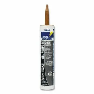 Pure Small White Lightning 3006 Ultra All Purpose Elastomeric Sealant, 10 Ounces, Cartridge, Cedar, 12 Pieces, W11006010