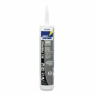 Pure White Lightning 3006 Ultra All Purpose Elastomeric Sealant, 10 Ounces, Cartridge, Clear, 12 Pieces, W11001010