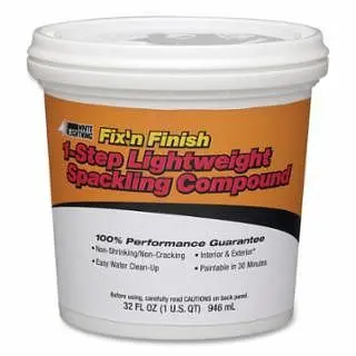 Snow Protective White Lightning 1-Step Featherweight Spackling Compound, 1 Quart, Tub, White, 6 Pieces, WL60520