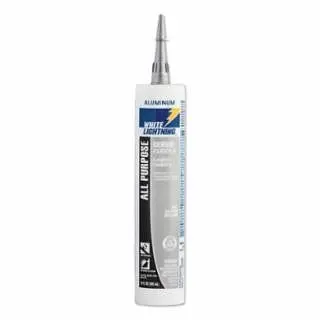 White Certified-Safe Lightning Silicone Rubber All Purpose Sealant, 10 Ounces Tube, Aluminum, 12 Pieces, W11124510 White L...