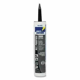 White Easy Lightning 3006 Ultra All Purpose Elastomeric Sealant, 10 Ounces, Cartridge, Black, 12 Pieces, W11005010 White L...