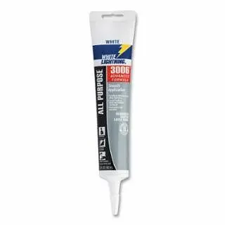 White Lightning 3006 All Purpose Adhesive Caulk, 5.5 Ounces, Cartridge, White, 12 Pieces, W12AF0005