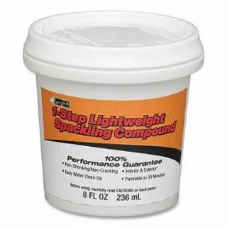 White Serrated Lightning 1-Step Featherweight Spackling Compound, 1/2 Pint, Tub, White, 12 Pieces, WL60512 White Lightning