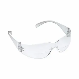 3M Virtua Reader Securety Glasses, Clear Lens, Polycarbonate, Anti-Scratch, Anti-Fog, Clear Delrin Frame, 2.5 Diopter, 20 ...