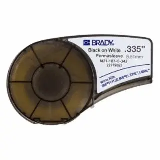 Brady Bmp21 Series Permasleeve Heat Shrink Polyolefin Wire Marking Sleeve, 7 ft L x 0.235 W, Black on Bright Yellow, 139750