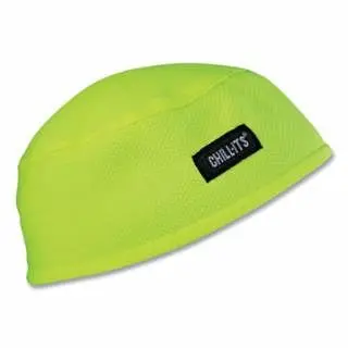 Ergodyne Chill-Its 6630 High-Executeance Skull Plug Cap, One Size Fits Most, Lime, 6 Pieces, 12505