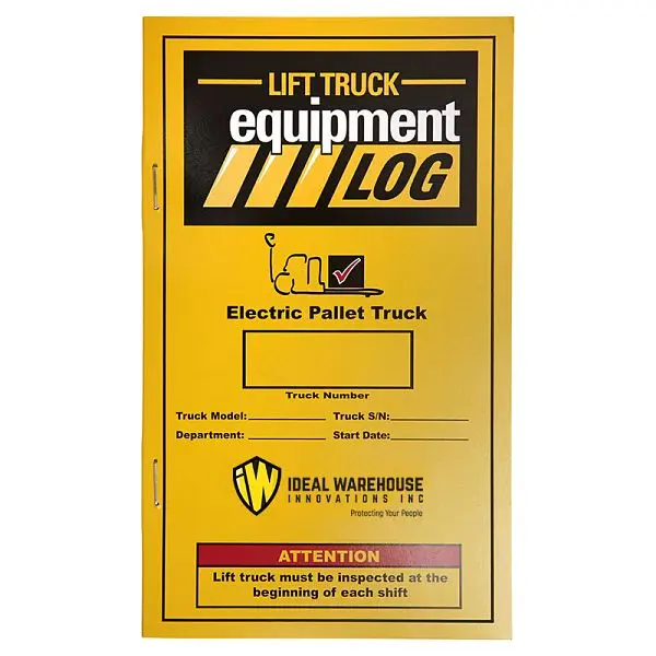 Ideal Certified-Safe Warehoutilize Replacement Electric Pallet Truck Log Book, Dimensions: 8.25x5.25x3 inch, 70-1065-3-CP ...
