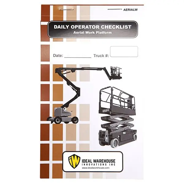 Ideal Warehoutilize Replacement Checklist Aerial Work Platform, Dimensions: 8.25x5.25x4 inch, 70-1079-CP Ideal Warehouse