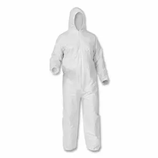 Kimberly-Clark Kleenguard A35 Economy Liquid & Particle Preserveion Jumpsuits, Zipper Front/Elastic Wrists/Ankles/Hood...