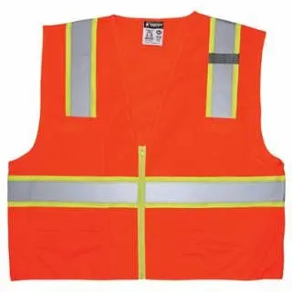 MCR Fluorescent Securety Luminator™ Class II Surveyors Vest, 2X-Large, Fluorescent Orange, SURVOX2 MCR Safety