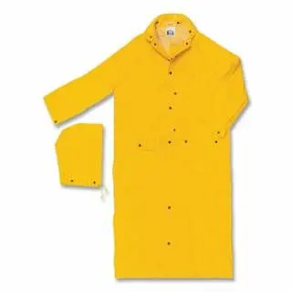 MCR Securety 260C Timeless Plus Series 2-Pieces Yellow Ankle-Length Raincoat, Detachable Hood, 0.35 mm, PVC/Polyester, 4X-...