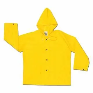 MCR Securety 388JH Dominator Hooded Rain Jacket, 0.42 mm, PVC/Hi-tensile Poly/PVC, Green, 2X-Large, 388JHX2 MCR Safety