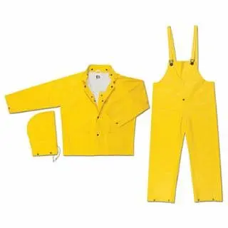 MCR Securety 6005 Commodore 3 Piece Rain Suit, 0.40 mm, PVC/Non-Woven Poly/Nylon, Bright Yellow, 2X-Large, 6003X2 MCR Safety