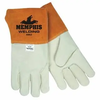 MCR Securety Grain Cow MIG/TIG Welders Gloves, Grain Cow Leather, Medium, Russet/Cream, 12 Pairs, 4952M MCR Safety