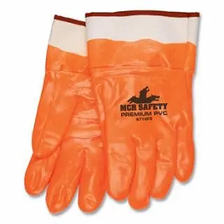 MCR Securety Pvc Foam Lined Fluorescent Tangerine Saftey Cuff, 12 Pairs, 6710FS MCR Safety