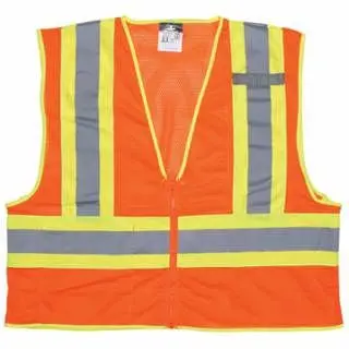 MCR Securety WCCL2O Luminator™ Class 2 Securety Work Vest, 4X-Large, Fluorescent Burnt Orange, WCCL2OX4 MCR Safety