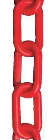 Mr. Chain Acetal Barrier Chain, Red, 2-Inch Link Diameter, 100-Foot Length, 50005-100
