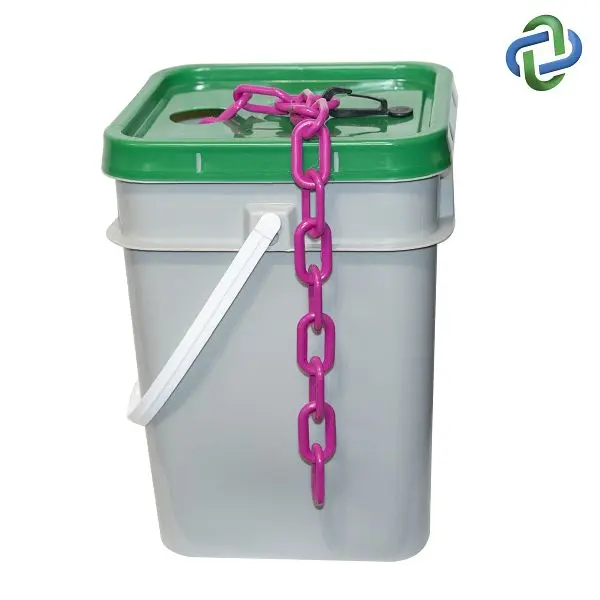 Mr. Chain Delrin Barrier Chain Pail, Magenta 120 Foot Length, 51018-P