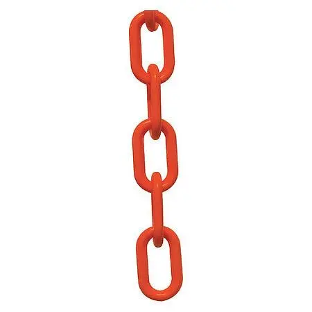 Mr. Chain Heavy Duty Plastic Barrier Chain, Securety Orange, 2-Inch Link Diameter, 25-Foot Length, 51012-25