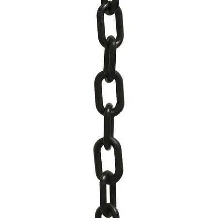 Mr. Chain Heavy Duty Plastic Barrier Chain, Black, 2-Inch Link Diameter, 50-Foot Length, 51003-50