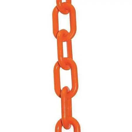 Mr. Chain Heavy Duty Plastic Barrier Chain, Securety Orange, 2-Inch Link Diameter, 100-Foot Length, 51012-100