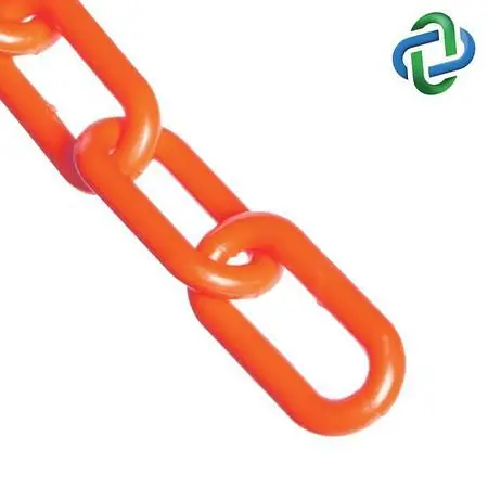 Mr. Chain Heavy Duty Plastic Barrier Chain, Traffic Orange, 2-Inch Link Diameter, 500-Foot Length, 51013-500