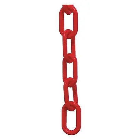 Mr. Chain Heavy Duty Polypropylene Barrier Chain, Scarlet, 2-Inch Link Diameter, 25-Foot Length, 51005-25