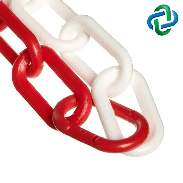 Mr. Chain Nylon Barrier Chain, Alternating Red and Ivory, 3-Inch Link Diameter, 100-Foot Length, 80035-100
