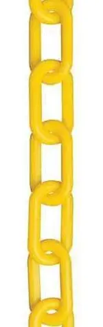 Mr. Chain Nylon Barrier Chain, Bright Yellow, 2-Inch Link Diameter, 50-Foot Length, 50002-50