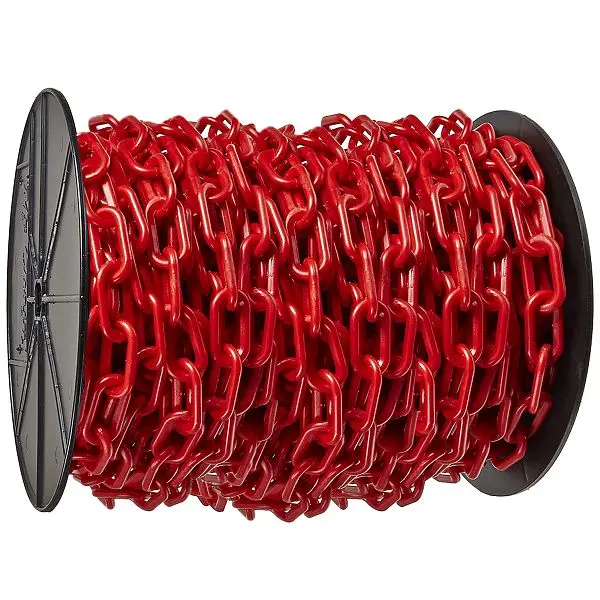 Mr. Chain Nylon Barrier Chain on Reel, Fire Red, 200 Foot Length, 1.5-Inch Diameter, 30105