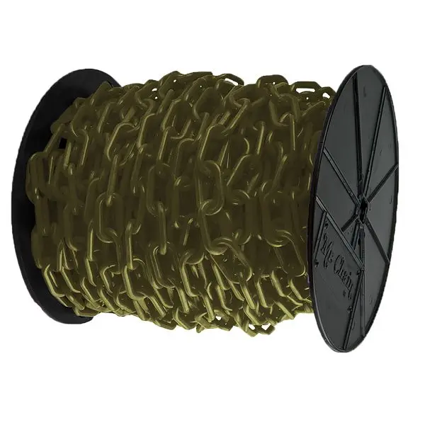 Mr. Chain Nylon Barrier Chain on Reel, Khaki Gold, 200 Foot Length, 30107