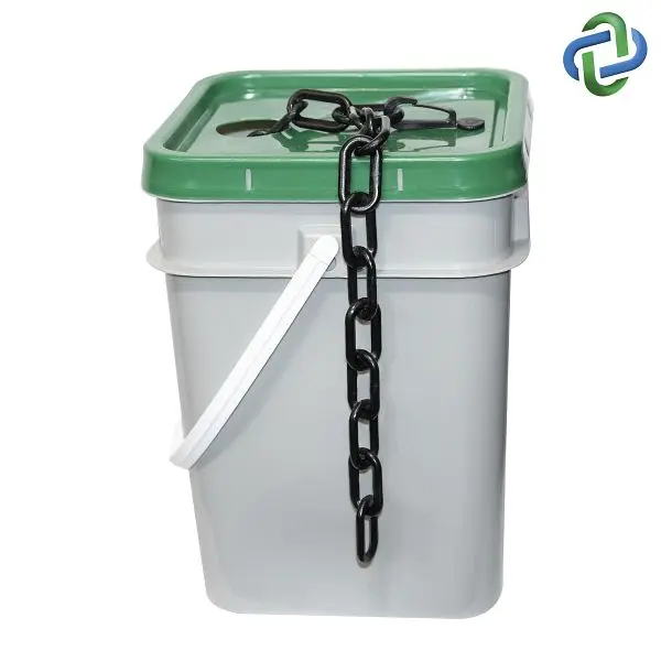 Mr. Chain Plastic Barrier Chain Pail, Black 160 Foot Length, 50003-P