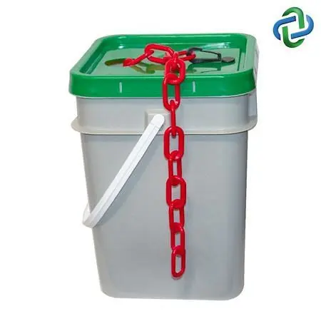 Mr. Chain Plastic Barrier Chain Pail, Red 350 Foot Length, 10005-P