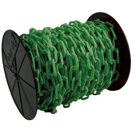 Mr. Chain Plastic Barrier Chain on Reel, Green, 60 Foot Length, 80104
