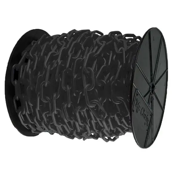 Mr. Chain Plastic Barrier Chain on Reel, Onyx, 200 Foot Length, 3/4-Inch Diameter, 00103
