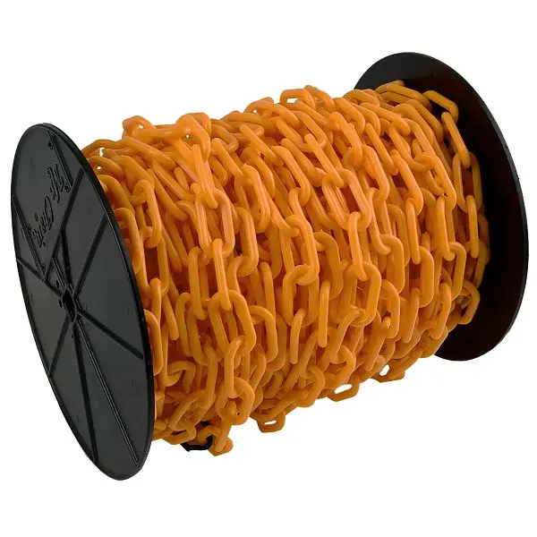 Mr. Chain Plastic Barrier Chain on Reel, Securety Orange, 200 Foot Length, 30112