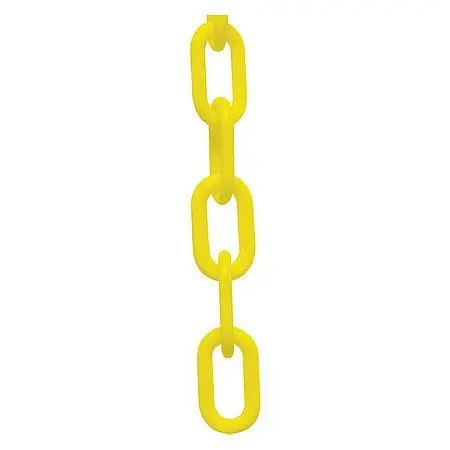 Mr. Chain Plastic Barrier Chain, Yellow, 2-Inch Link Diameter, 25-Foot Length, 50002-25