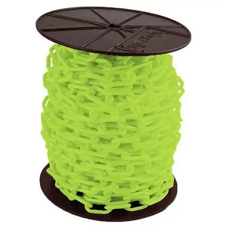 Mr. Chain Polypropylene Barrier Chain on Reel, Securety Forest Green, 60 Foot Length, 80114