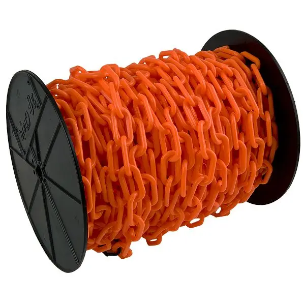Mr. Chain Polypropylene Barrier Chain on Reel, Traffic Orange, 200 Foot Length, 30113