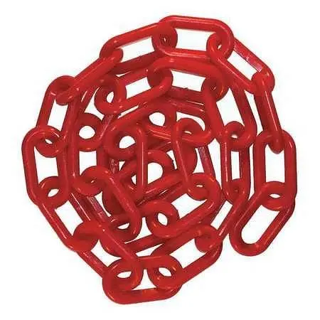 Mr. Chemical-Resistant Chain Heavy Duty Plastic Barrier Chain, Red, 2-Inch Link Diameter, 50-Foot Length, 51005-50 Mr. Chain