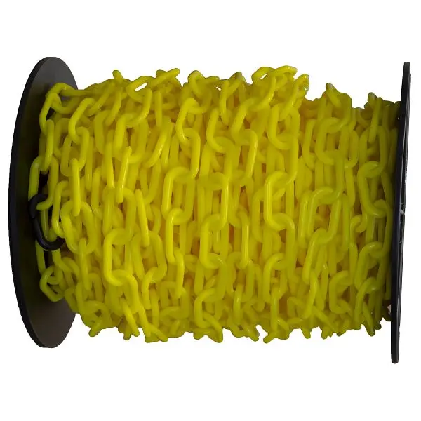 Mr. Environmentally-Safe Chain ABS Plastic Barrier Chain on Reel, Yellow, 200 Foot Length, 3/4-Inch Diameter, 00102 Mr. Chain