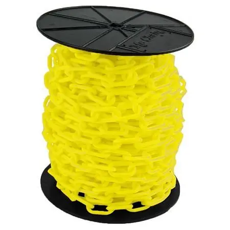 Mr. Fast-Acting Chain Plastic Barrier Chain on Reel, Yellow, 250 Foot Length, 10102 Mr. Chain