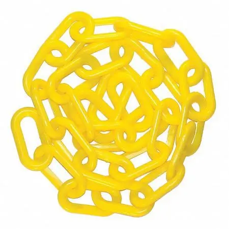 Mr. Flexible Chain Heavy Duty Plastic Barrier Chain, Yellow, 2-Inch Link Diameter, 100-Foot Length, 51002-100 Mr. Chain