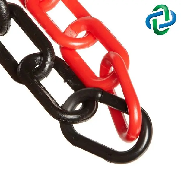 Mr. Fortified Chain Heavy Duty Nylon Barrier Chain, Alternating Red and Black, 2-Inch Link Diameter, 100-Foot Length, 5103...