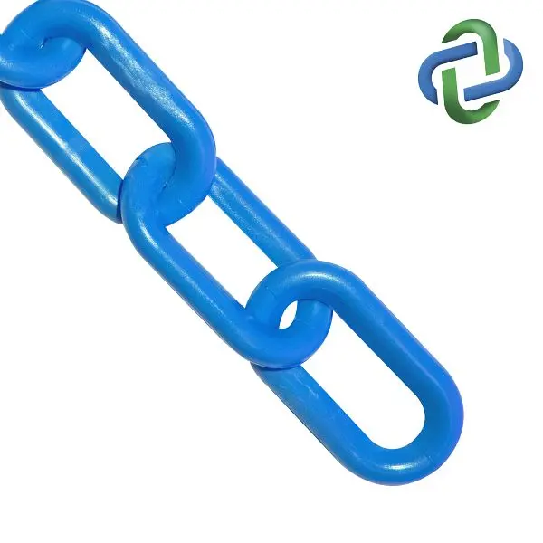 Mr. Low-Profile Chain Plastic Barrier Chain, Sky Blue, 1.5-Inch Link Diameter, 50-Foot Length, 30024-50 Mr. Chain