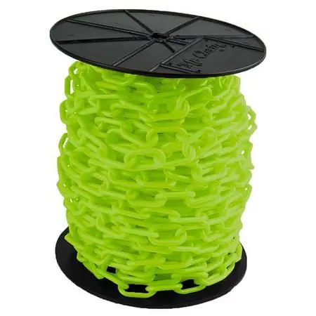 Mr. Non-Slip Chain ABS Plastic Barrier Chain on Reel, Securety Green, 250 Foot Length, 10114 Mr. Chain