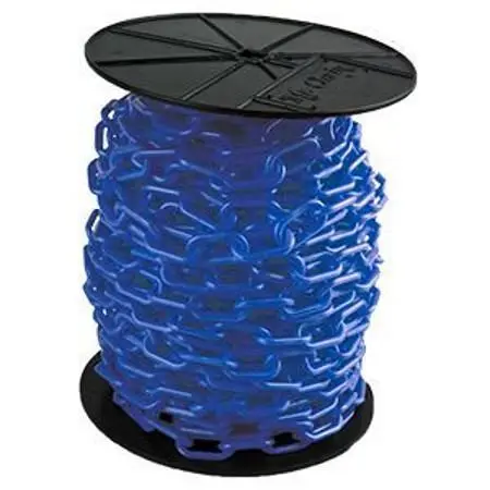 Mr. Premium Chain Plastic Barrier Chain on Reel, Blue, 60 Foot Length, 80106 Mr. Chain