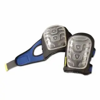 Occunomix Luxury Flat Cap Gel Knee Pad, Hook and Loop, Blue/Black/Clear, Pair, 122