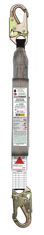 Super PVC Anchor Securety Energy Absorber -End Snaphook B-End Snaphook, 6181 Super Anchor Safety